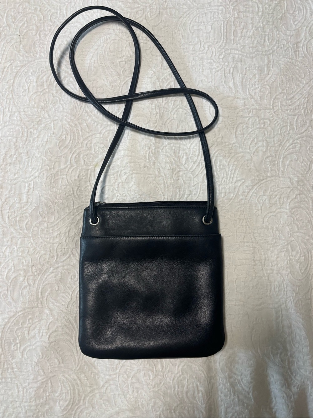 HOBO Black Leather Crossbody Bag with Slim Strap